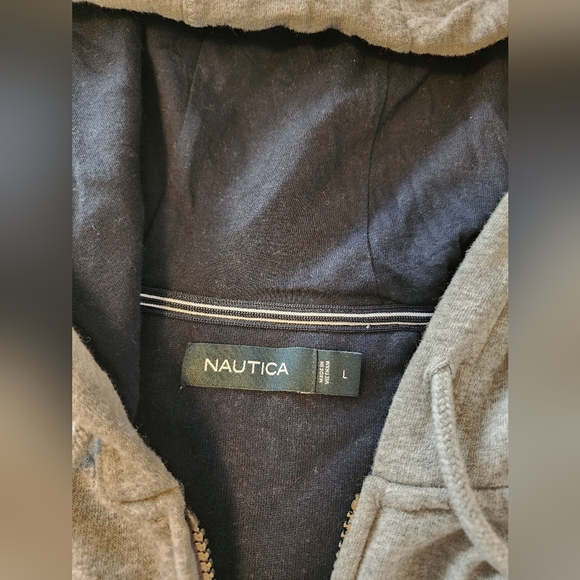 Nautica Gray Zip-Up Sweater Soft Casual Design - Picture 4 of 9